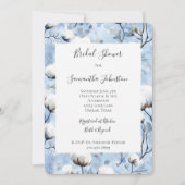 Pretty Light Blue White Floral Bridal Shower Kaart (Voorkant)