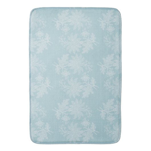 Pretty Light Blue White Floral Faux Lace   Badmat (Voorkant Verticaal)