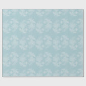 Pretty Light Blue White Floral Faux Lace Wedding Cadeaupapier (Vlak)