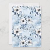 Pretty Light Blue White Flowers Bridal Shower Kaart (Achterkant)