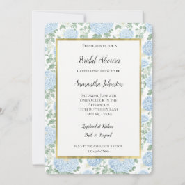 Pretty Light Blue White Flowers Bridal Shower Kaart