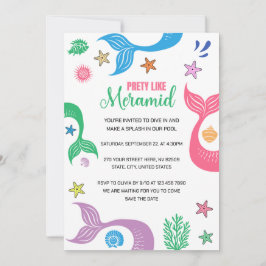 Pretty Like a Mermaid Beach Bachelorette Feest Kaart