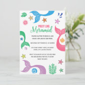 Pretty Like a Mermaid Beach Bachelorette Feest Kaart (Staand voorkant)