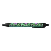 Pretty Lilac Floral Border Zwarte Inkt Pen (Bodem)