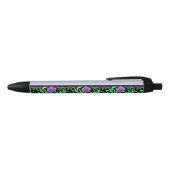 Pretty Lilac Floral Border Zwarte Inkt Pen (Bovenkant)