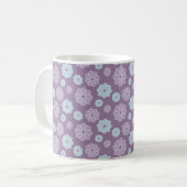 Pretty Lilac Purple and Blue Flower Pattern Koffiemok (Voorkant links)