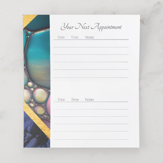 Pretty Liquid forms Afsprakenkaart (Binnenkant ongevouwen)