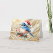 Pretty Little Bluebird Christmas Feestdagen Kaart (Voorkant)