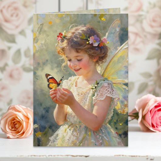 Pretty Little Fairy Girl Happy Birthday Kaart