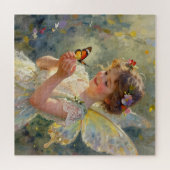 Pretty Little Fairy Girl holding a Butterfly Legpuzzel (Horizontaal)