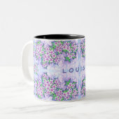 Pretty Little Flowers Personalised Mug Tweekleurige Koffiemok (Voorkant links)