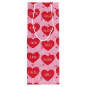 Pretty Love Heart Aangepaste Tekst Moderne Valenti Wijn Cadeautas (Achterkant)