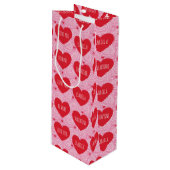 Pretty Love Heart Aangepaste Tekst Moderne Valenti Wijn Cadeautas (Voorkant Gekanteld)