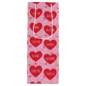 Pretty Love Heart Aangepaste Tekst Moderne Valenti Wijn Cadeautas (Voorkant)