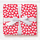 Pretty Love Heart Pattern Red White Valentine Cadeaupapier