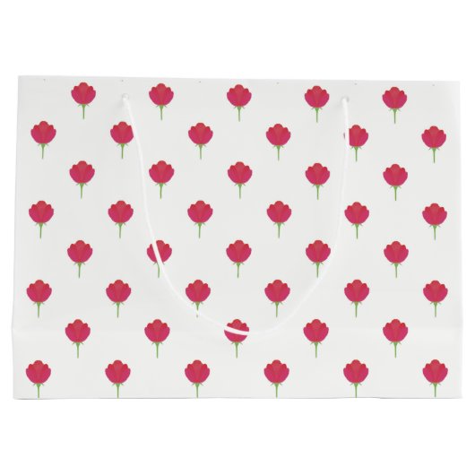 Pretty lush pink tulips pattern groot cadeauzakje (Achterkant)