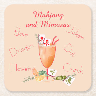 Pretty Mahjong Tiles and Fancy Cocktail Kartonnen Onderzetters
