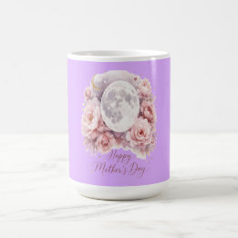 Pretty Mauve Moon Floral Mug 15oz – Gift for Mom Koffiemok