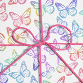 Pretty meisjesachtig pastel vlinderpatroon irisere cadeaupapier