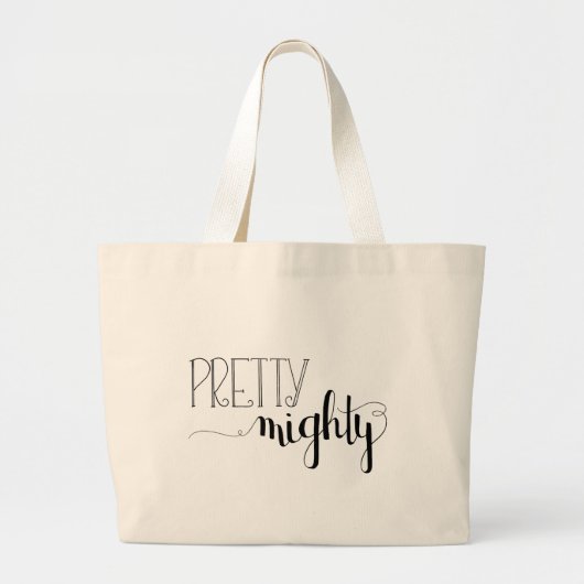 Pretty Mighty Hand Lettered Herbruikbare Strandtas Grote Tote Bag (Voorkant)