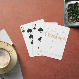 Pretty Minimalistisch Prettig Kerstfeest & Gelukki Pokerkaarten