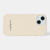 Pretty Minimalistische Moderne Monogram op Crème iPhone 15 Case (Achterkant horizontaal)