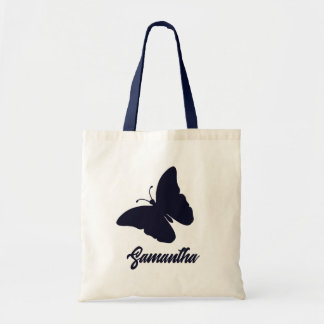 Pretty Minimalistische Vlinder Gepersonaliseerd Tote Bag