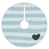 Pretty Mint en Witte Strepen Hart Kerstboom Rok (Voorkant)