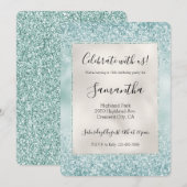 Pretty Mint Glitzy Glitter Slinger Kaart (Voorkant / Achterkant)