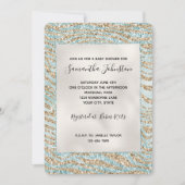 Pretty Mint Glitzy Goud Zebra Glitters Kaart (Voorkant)