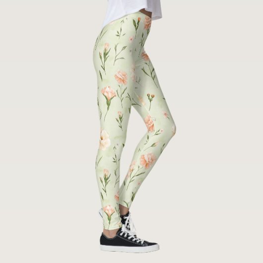 Pretty Mint Peach Floral Leggings (Rechts)