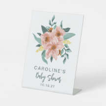 Pretty Mint Sage Roze Bloemstuk Custom Baby Shower