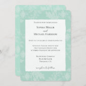 Pretty Mint White Floral Faux Lace Wedding Kaart (Voorkant / Achterkant)