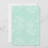 Pretty Mint White Floral Faux Lace Wedding Kaart (Achterkant)