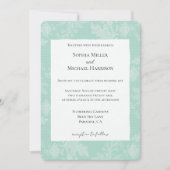 Pretty Mint White Floral Faux Lace Wedding Kaart (Voorkant)