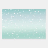Pretty Mint Witte Bokeh Stippen Viering Kerstmis Inpakpapier Vel (Voorkant 3)