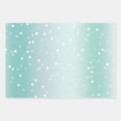Pretty Mint Witte Bokeh Stippen Viering Kerstmis Inpakpapier Vel (Voorkant)