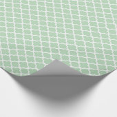 Pretty Mint Witte Chic Quatrefoil Cadeaupapier (Hoek)
