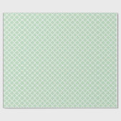 Pretty Mint Witte Chic Quatrefoil Cadeaupapier (Vlak)