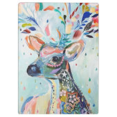 Pretty Modern Deer Art Flower Antlers Klembord (Achterkant)