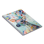 Pretty Modern Deer Art Flower Antlers Notitieboek (Rechterzijde)