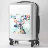 Pretty Modern Deer Art Flower Antlers Sticker (Koffer)