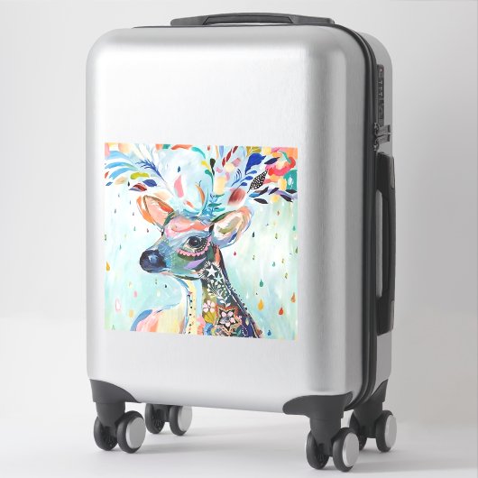 Pretty Modern Deer Art Flower Antlers Sticker (Koffer)