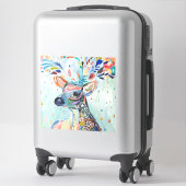 Pretty Modern Herten Kunst Bloem Geweien Sticker (Koffer)