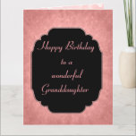 Pretty modern pink Happy Birthday Granddaughter Kaart<br><div class="desc">Stylish and elegant pink modern Happy Birthday Granddaughter design Greeting Card.</div>