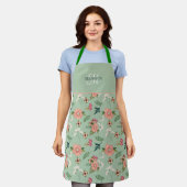 Pretty Modern Roze Bloem Monogram Schort (Gedragen)