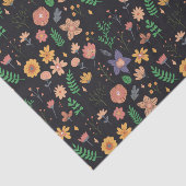 Pretty Moderne Donkere Bloempatroon Tissuepapier (Detail)