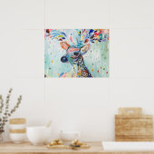 Pretty Moderne Herten Kunst Bloem Geweien Poster (Keuken)