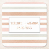 Pretty Moderne Neutrale Strepen Persoonlijk   Kartonnen Onderzetters (Voorkant)