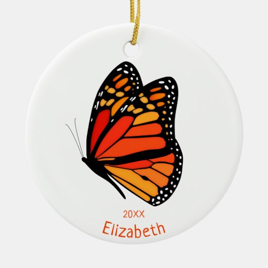 pretty Monarch butterfly commemorative year Keramisch Ornament (Voorkant)
